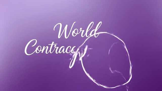 Captivating animation celebrating world contraception day with elegant script on purple background