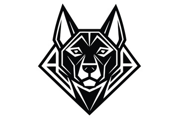 Geometric Wolf Head Logo Design Detailed