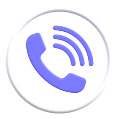 3D Incoming Call Icon with Rings, Animated Phone Symbol