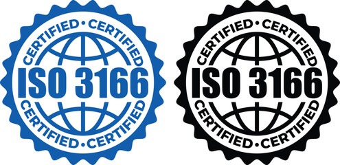 ISO 3166 Certified Stamp– Country Code Standard Label and Stamp Vector Design