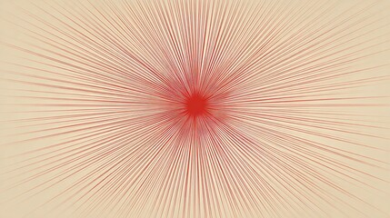 Radiating lines in a light beige background with a central crimson focus