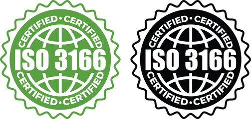 ISO 3166 Certified Stamp– Country Code Standard Label and Stamp Vector Design