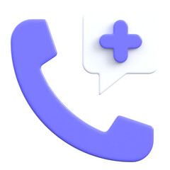 Obraz premium 3D Phone with Medical Cross Icon, Health Support Symbol