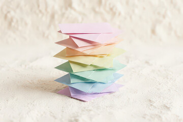 Naklejka premium colorful origami birds on white background