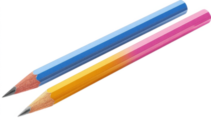 Basic school stationery for elementary students, Transparent background, PNG file 