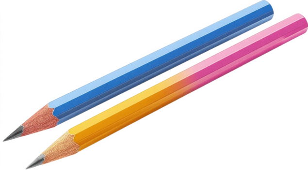 Basic school stationery for elementary students, Transparent background, PNG file 