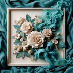 frame with roses