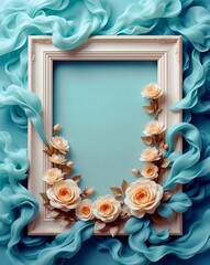 frame with roses