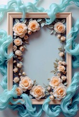 frame with roses