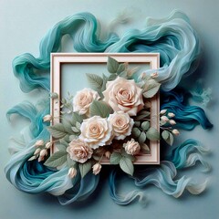 frame with roses