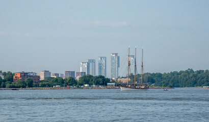 Tall ship on the sea in Finland