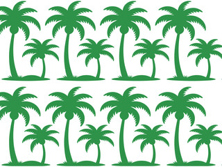 Obraz premium Tropical Palm Trees Seamless Pattern, Vibrant Green Design