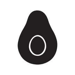 Simple Avocado fruit half slice silhouette icon vector sign symbol