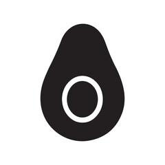 Simple Avocado fruit half slice silhouette icon vector sign symbol