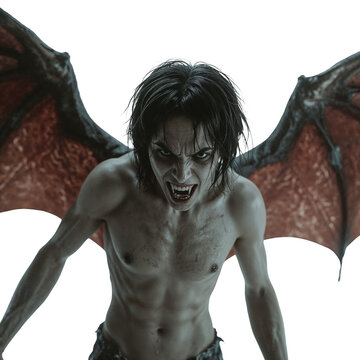 Manananggal, A Frightening Creature of Philippine Folklore with Sharp Fangs and Bat Wings
