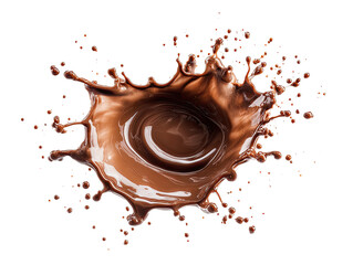 Fototapeta premium Dark chocolate liquid splash on black background