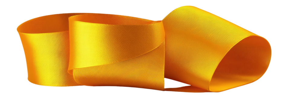 Gold ribbon,  flowing and curved