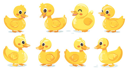 Vibrant Collection of Adorable Yellow Ducks in Illustration