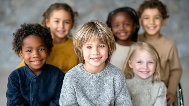 Diverse Children Gathering in an Inclusive Setting with Natural Light