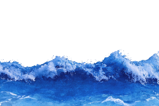 Ocean waves crashing on a dark background