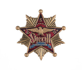 Obraz premium vintage metal sheriff marshal badge isolated 
