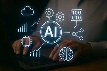 Artificial intelligence and data visualization concept