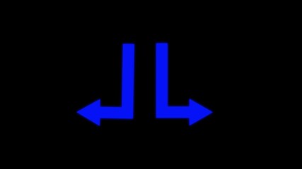 left and right down direction arrow icon concept.road sign information traffic signal moving road side sign.