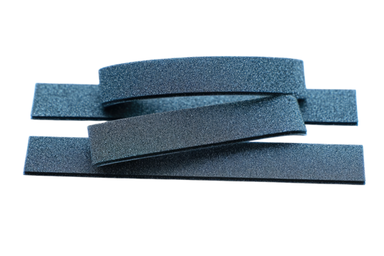 Gray fabric strips overlapping