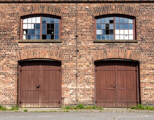 Brick building with broken windows