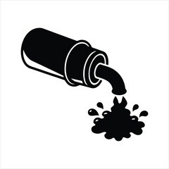 Clogged Drain Pipe with Cleanser Bottle Silhouette