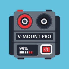 Fototapeta premium Flat design illustration of a v-mount battery pack.