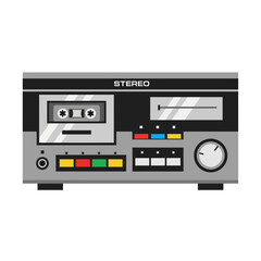 Fototapeta premium Vintage cassette player with buttons and a tape.