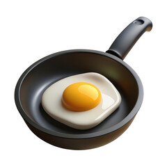 Fried egg in a pan isolated on White Background