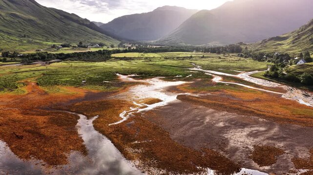 Aerial views of Ilse of Skye in Scotland showcasing its stunning landscapes and natural beauty