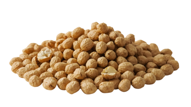 Crunchy Snack Heap: A close-up, studio shot of a delectable pile of savory, crunchy peanuts, perfectly arranged for maximum visual appeal, highlighting the textures.