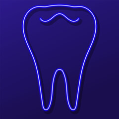 dentist neon sign, colorful modern design trends on black background. Vector illustration.