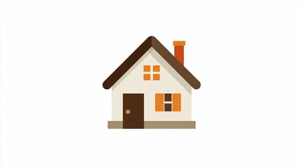 Simple Flat Illustration Depicting House Isolated on White Background