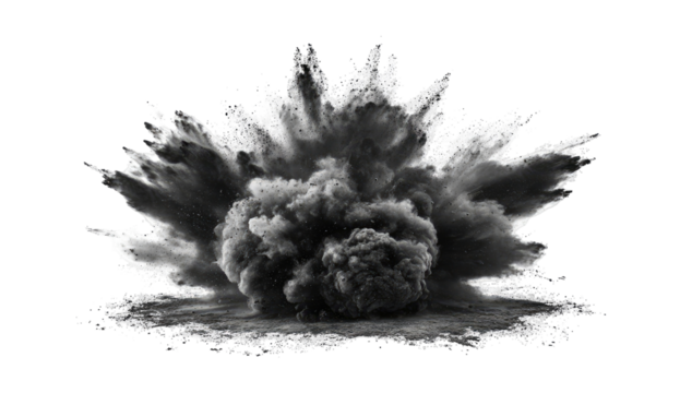 Powerful black and white explosion