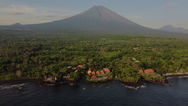 agung mountain view from amed, karangasem