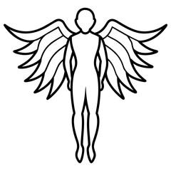Fototapeta premium Stylized angel with multiple wings