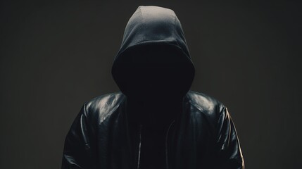 person in a hooded jacket with obscured face