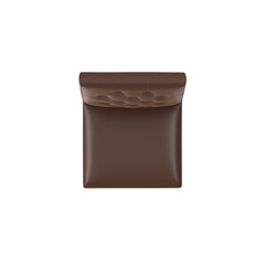 Modern Tufted Dining Chair, Dark Brown Leather, Top View 3D Render