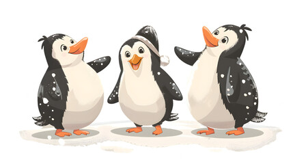 Cute Happy Penguin Cartoon Illustration for Joyful Designs