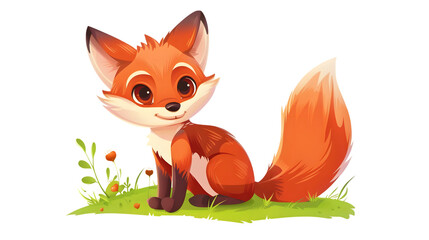 Cheerful Red Fox Cartoon Illustration for Creative Projects and Designs