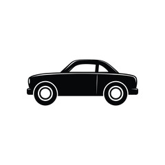 Fototapeta premium Black car icon on white background, isolated transportation symbol design
