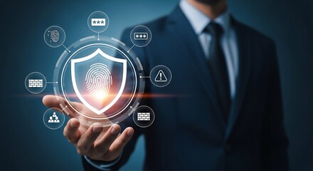 Cybersecurity Protection Digital Shield and Fingerprint Authentication for Enhanced Data Security