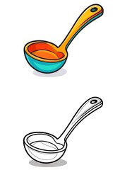 Colorful Cartoon Ladle Illustration