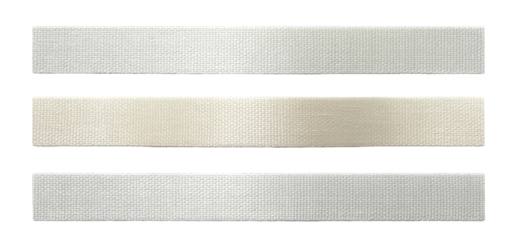 Three horizontal bands of varying light gray and cream-colored material