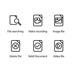 File searching, Video recording, Image file, Delete document file, Valid Document, Video file, Icon