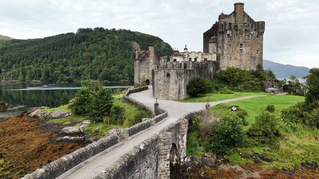 landscapes over Isle of Skye and the historic Eilean Donan Castle in Scotland